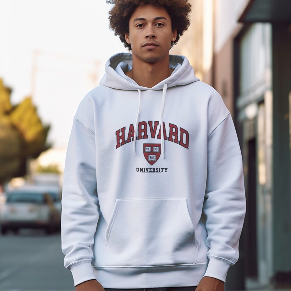 Sweat-shirt à capuche Homme Harvard avec un design de Harvard Arc Écusson University noir