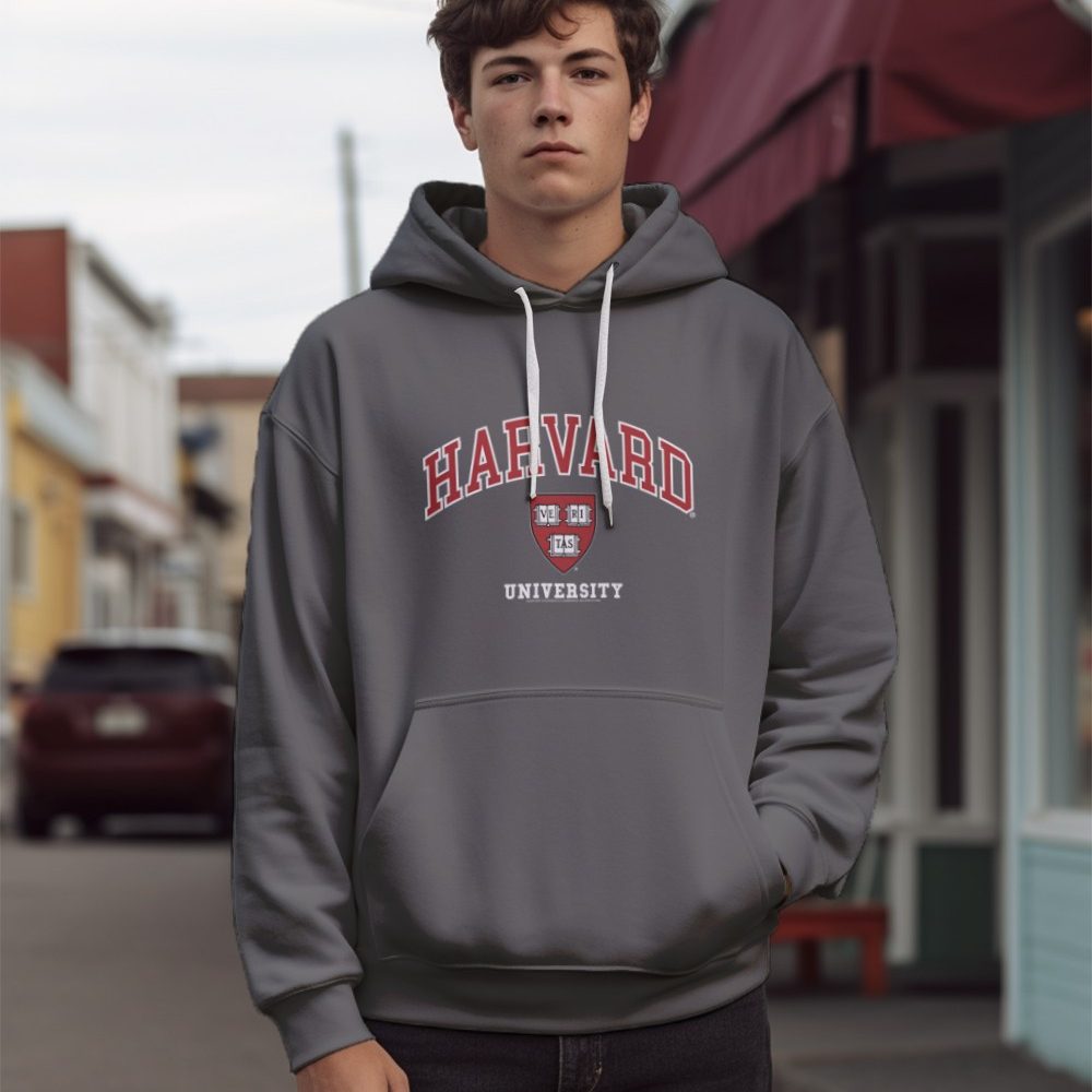 Sweat-shirt à capuche Homme Harvard avec un design de Harvard Arc Écusson University blanc
