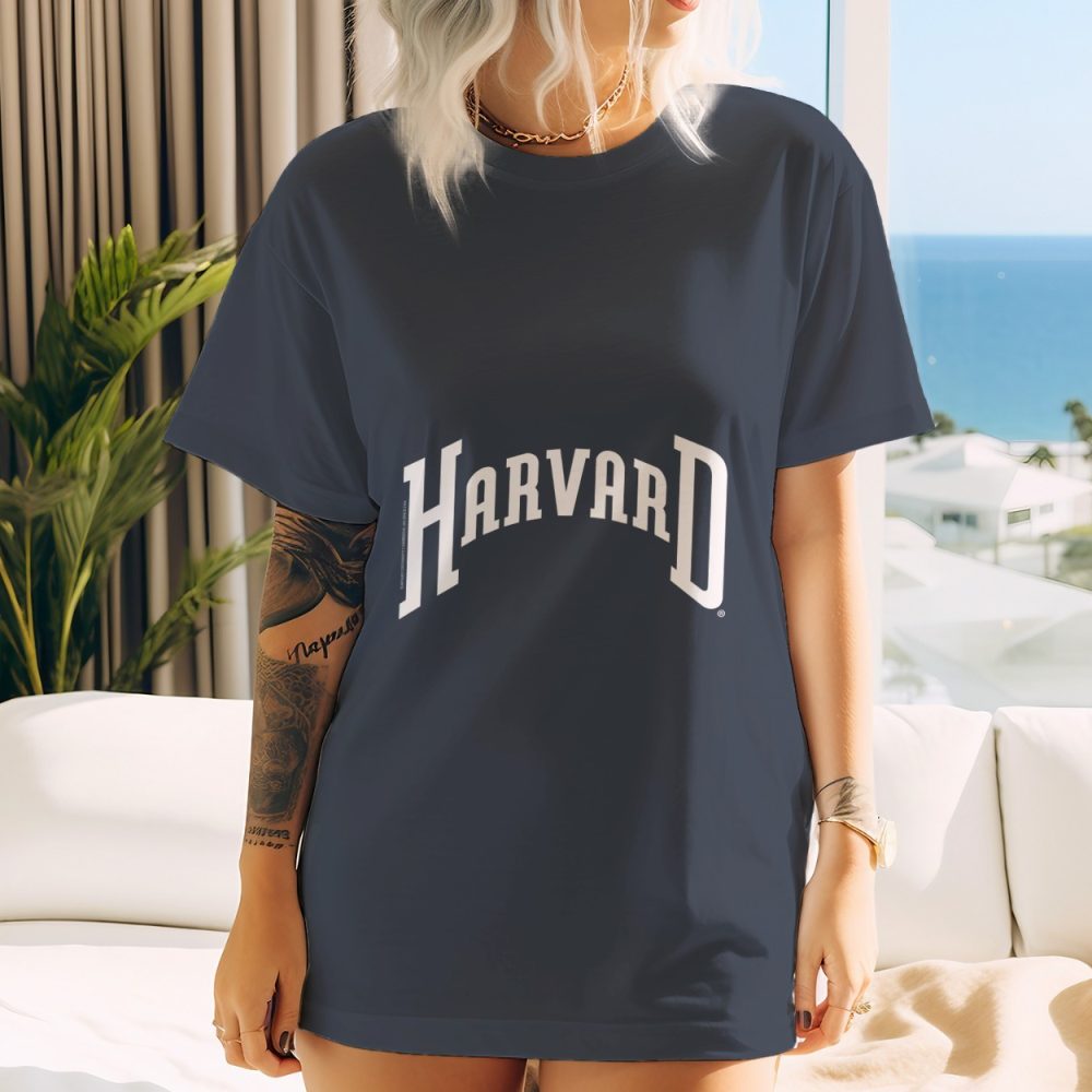 T-shirt oversize coton bio Femme Harvard avec un design de Harvard Arc blanc