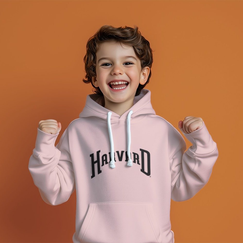 Pull à capuche Enfant Harvard avec un design de Harvard Arc noir