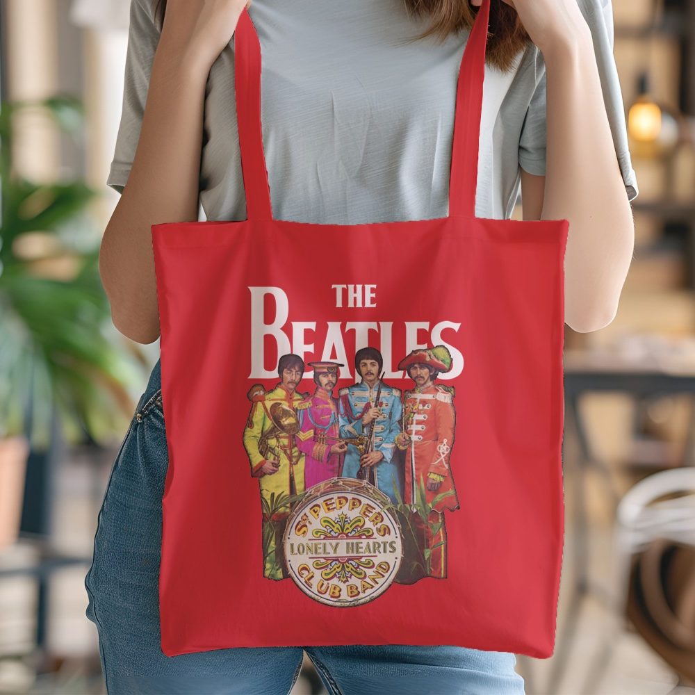 Tote bag coton bio The Beatles avec un design de The Beatles Lonely Hearts