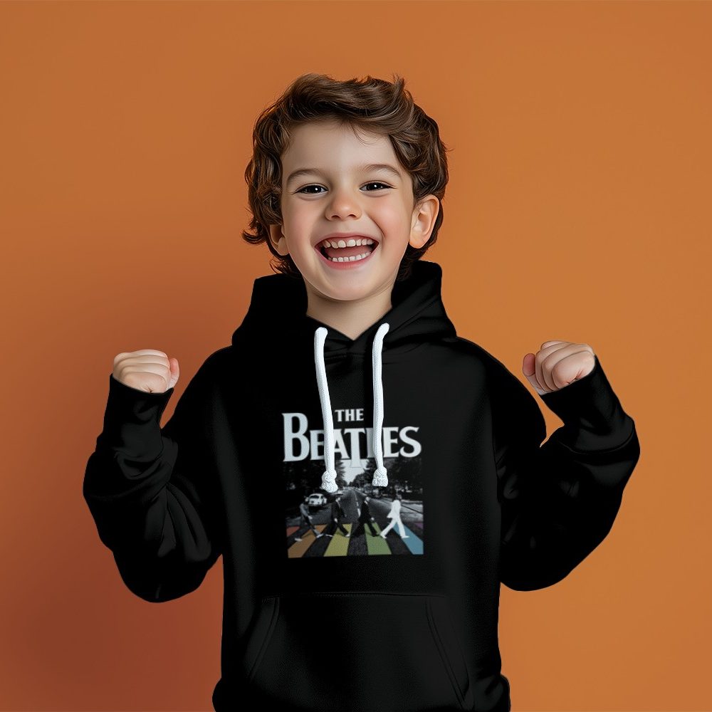 Pull à capuche Enfant The Beatles avec un design de The Beatles Crossing Road color