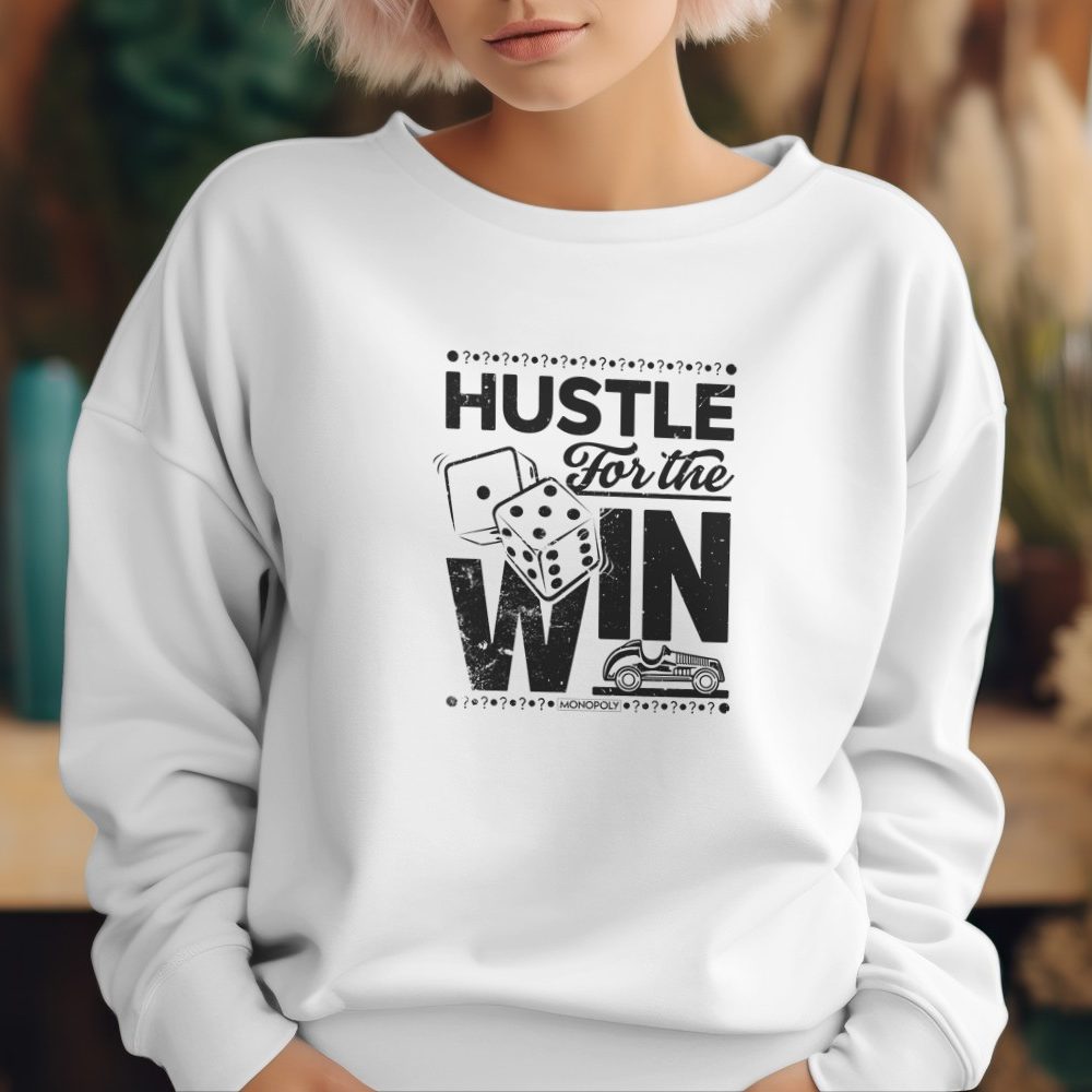Sweat oversize coton bio Femme Monopoly avec un design de Monopoly Hustle For The Win noir