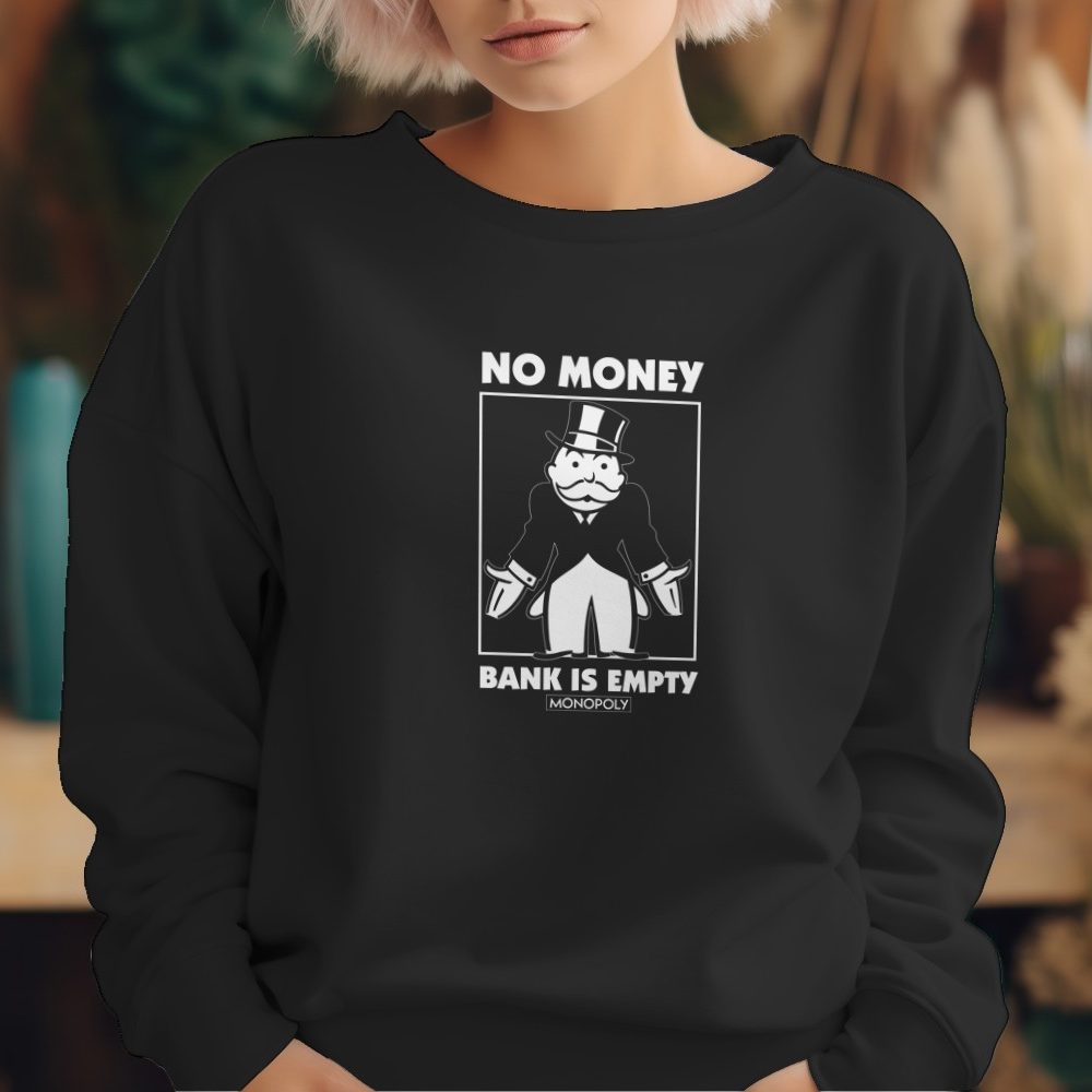 Sweat oversize coton bio Femme Monopoly avec un design de Monopoly No Money blanc