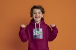 Pull à capuche Enfant Monopoly avec un design de Monopoly Symbols blanc
