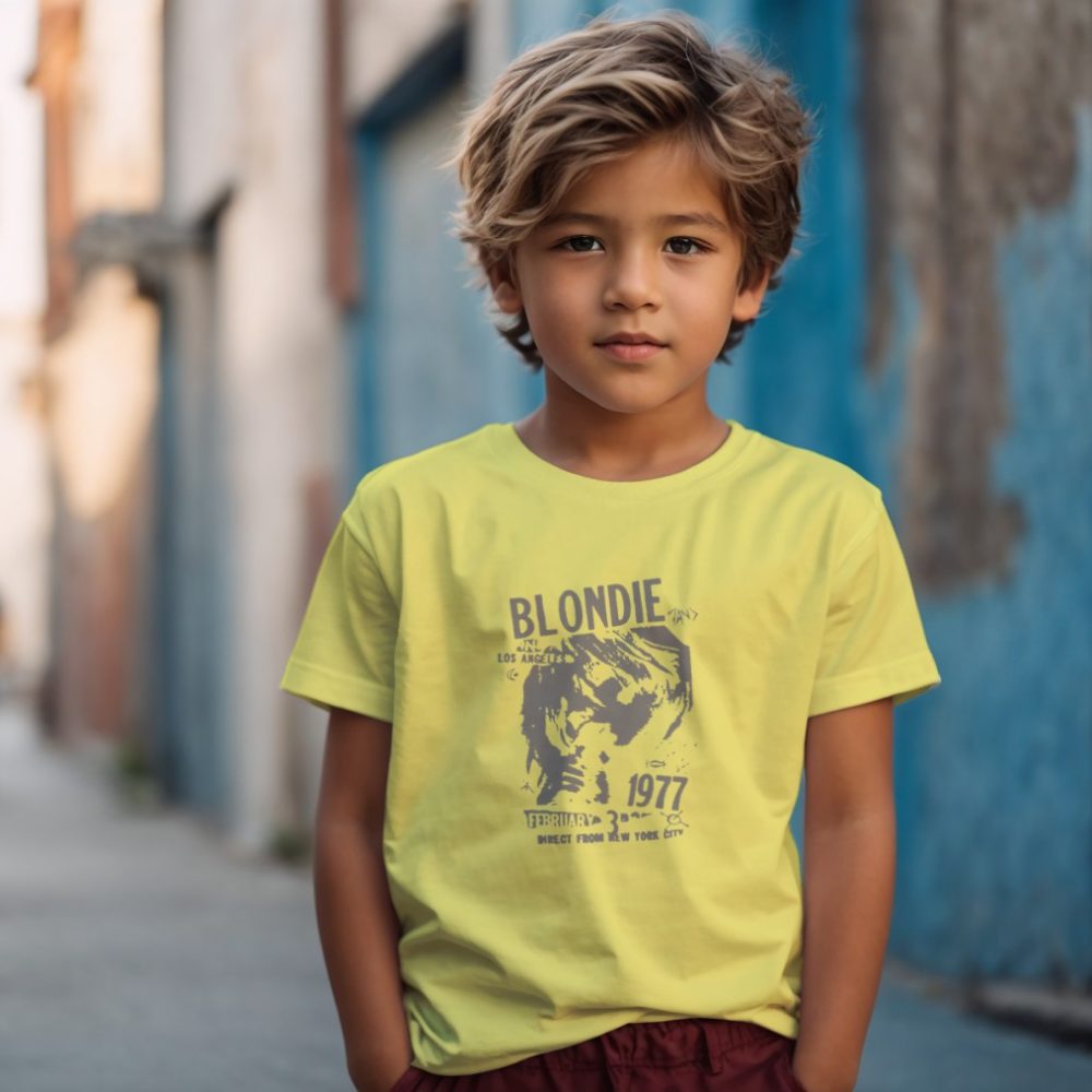 T-shirt Enfant Blondie avec un design de Blondie 1977 gris