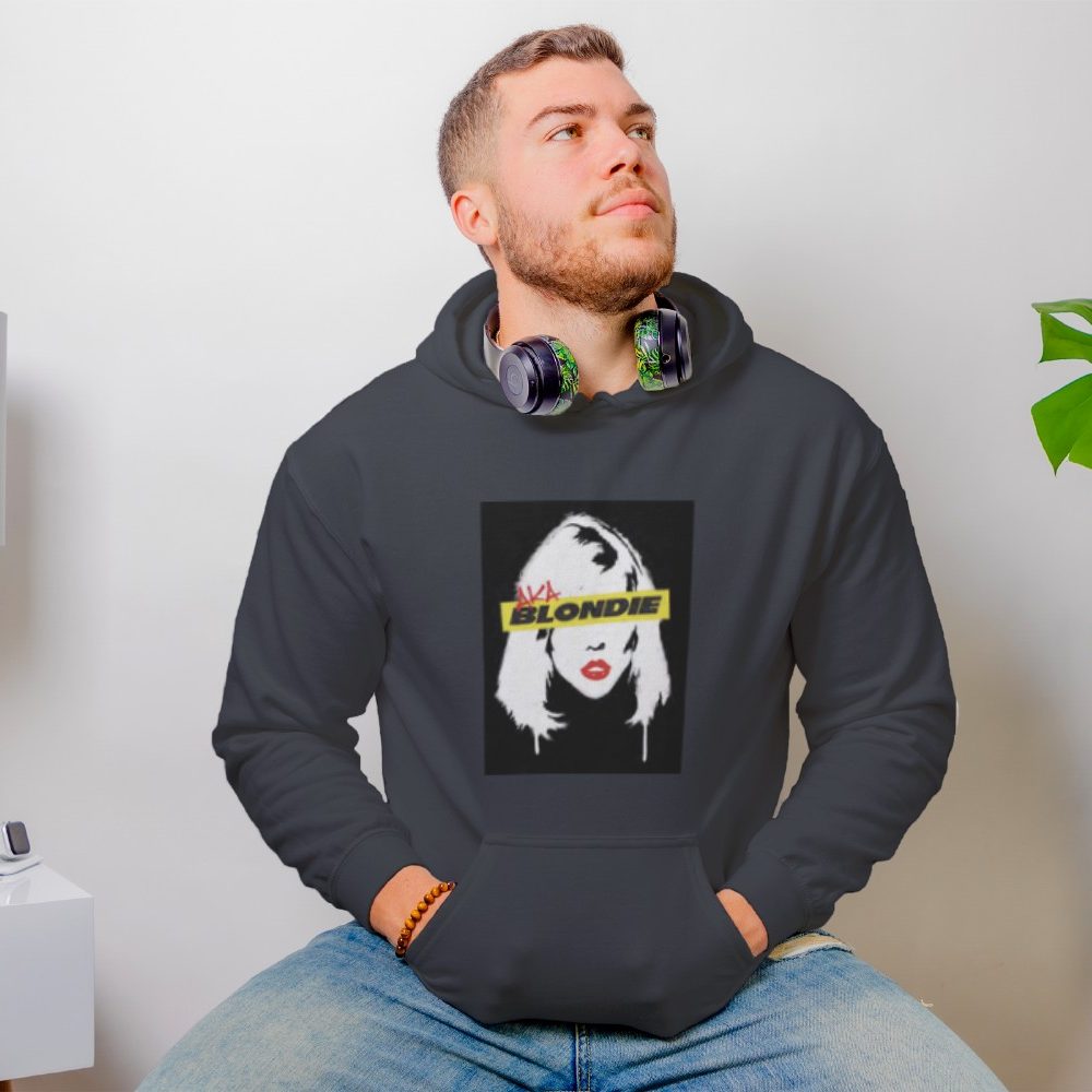 Sweat-shirt à capuche Homme Blondie avec un design de Blondie Aka noir