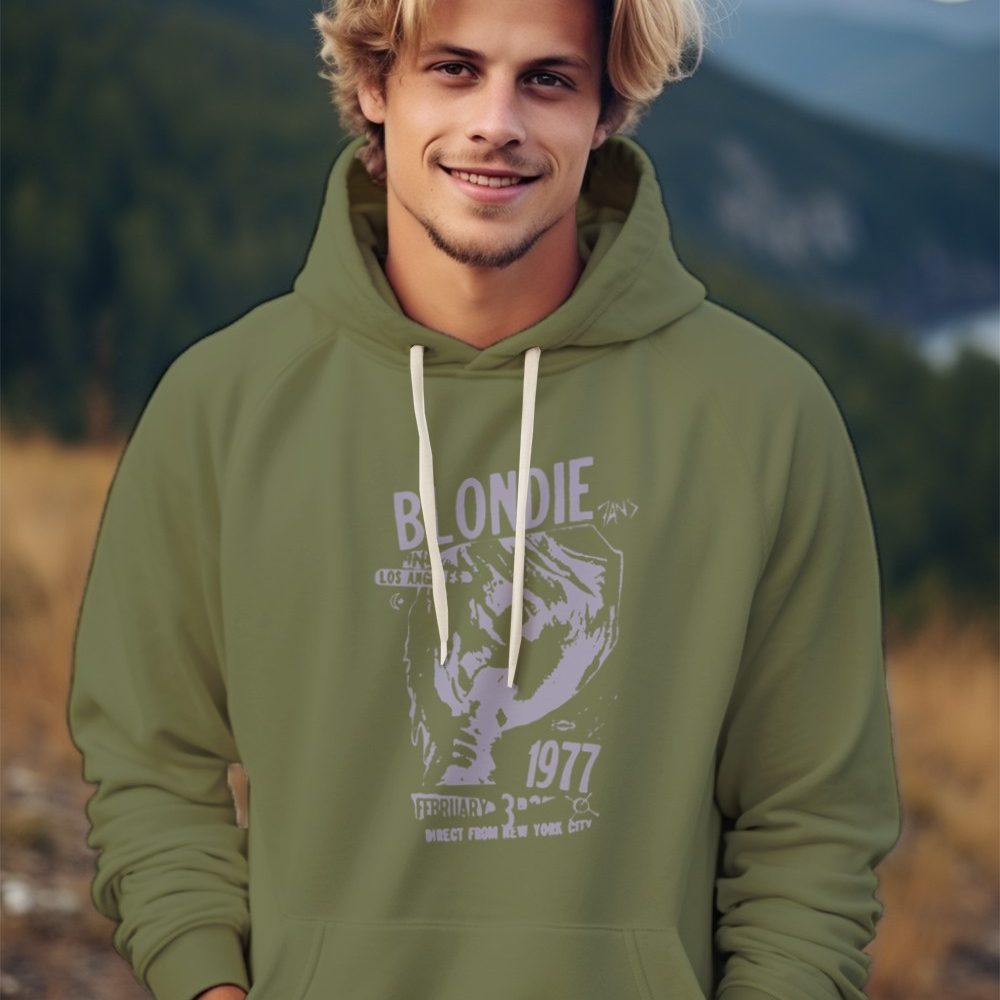 Sweat-shirt à capuche Homme Blondie avec un design de Blondie 1977 lilas