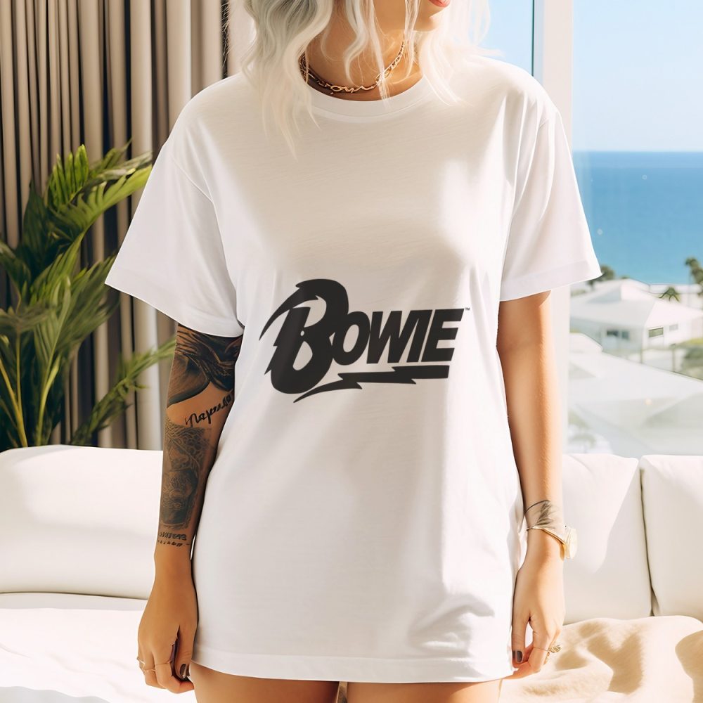 T-shirt oversize coton bio Femme Bowie avec un design de Bowie noir