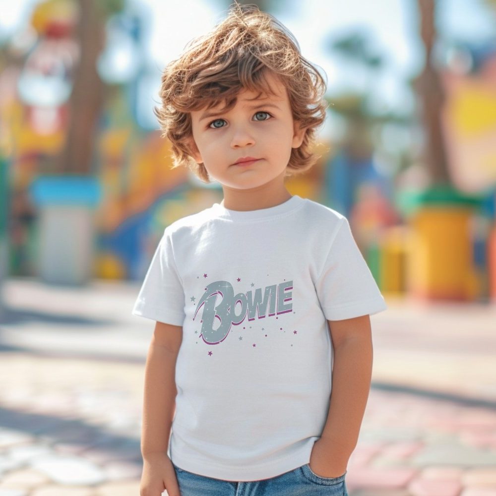 T-shirt coton bio Bébé Bowie avec un design de Bowie Star
