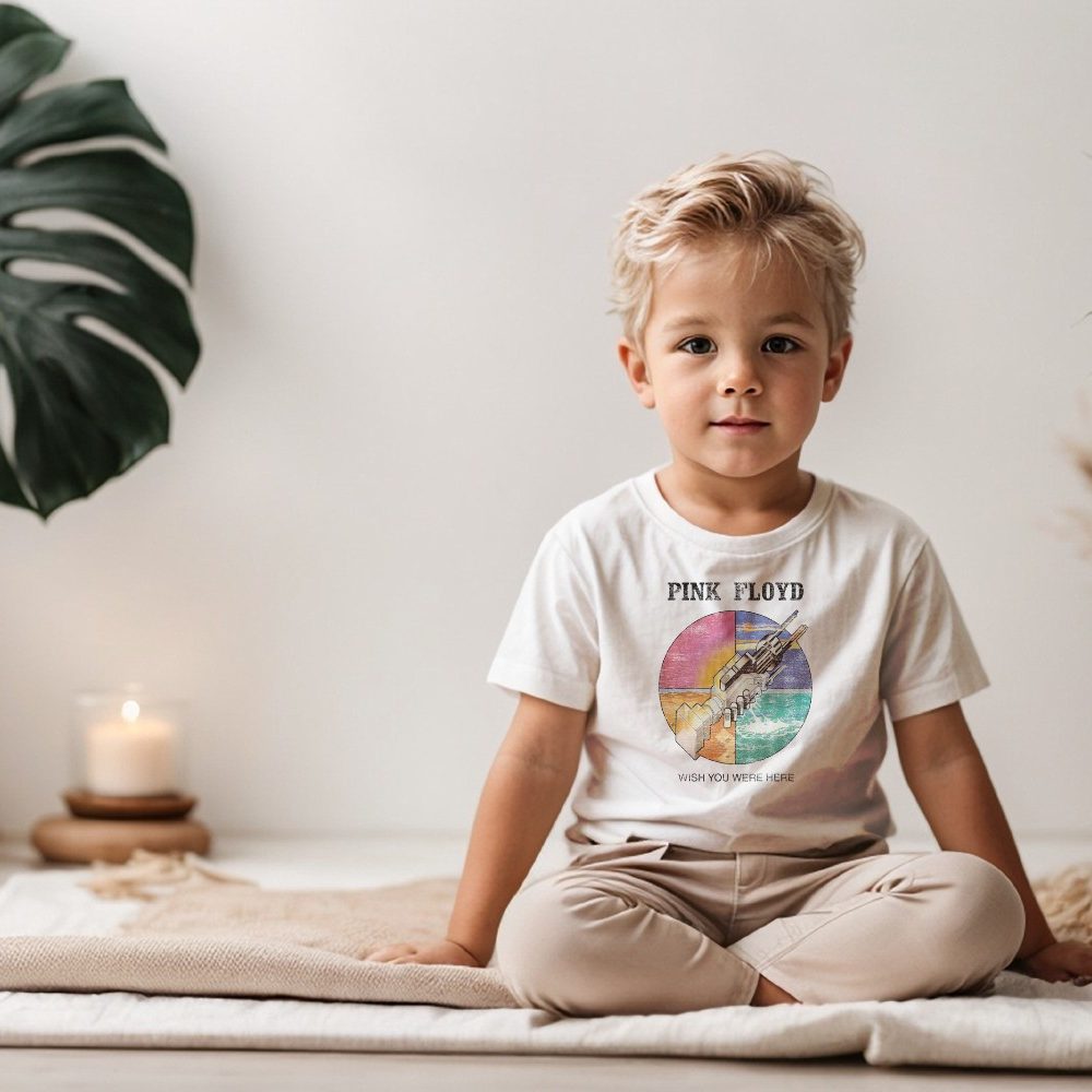 T-shirt coton bio Bébé Miskoh PINK FLOYD Homme avec un design de Pink Floyd Wish You Were Here couleurs