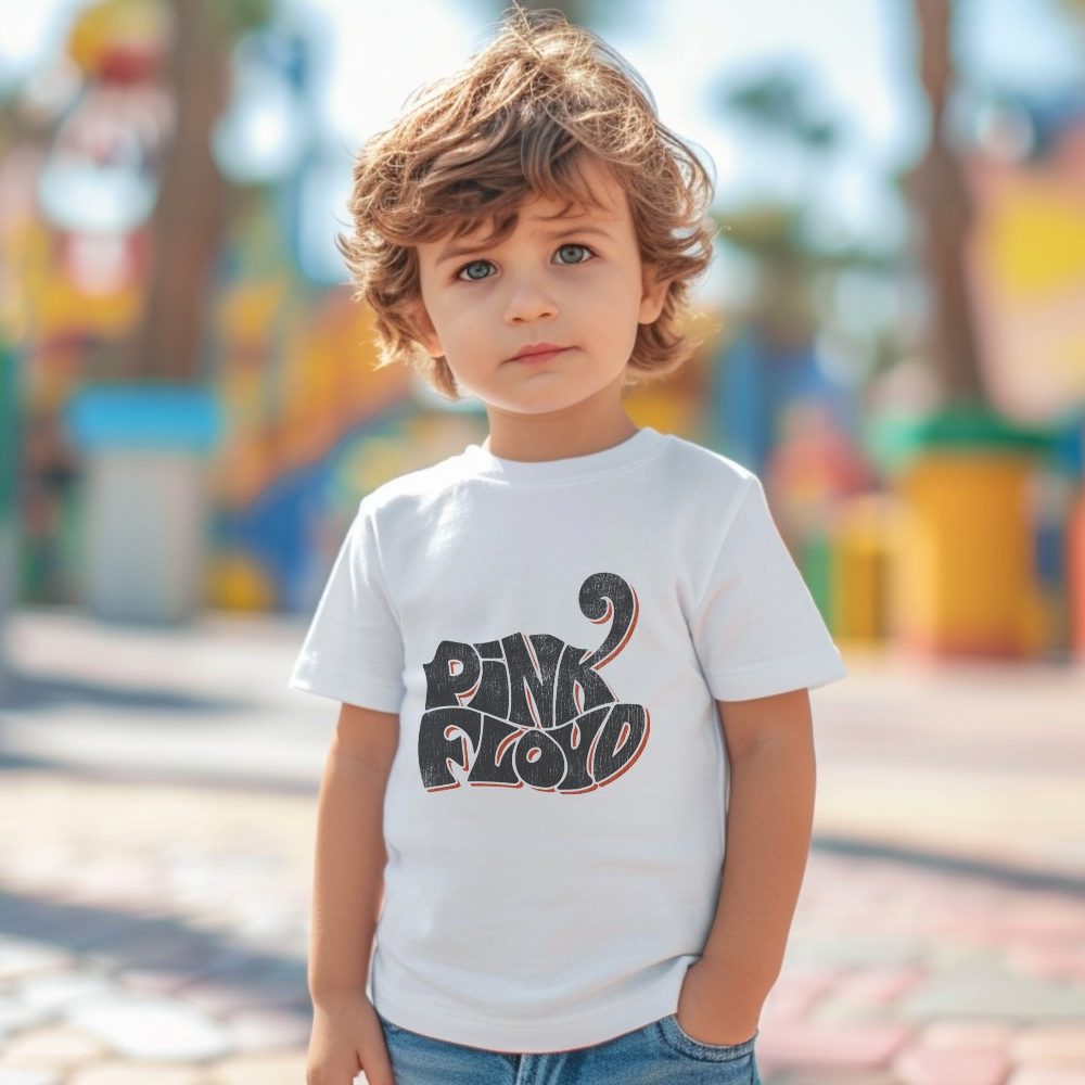 T-shirt coton bio Bébé PINK FLOYD Femme avec un design de Pink Floyd Wavy Used noir