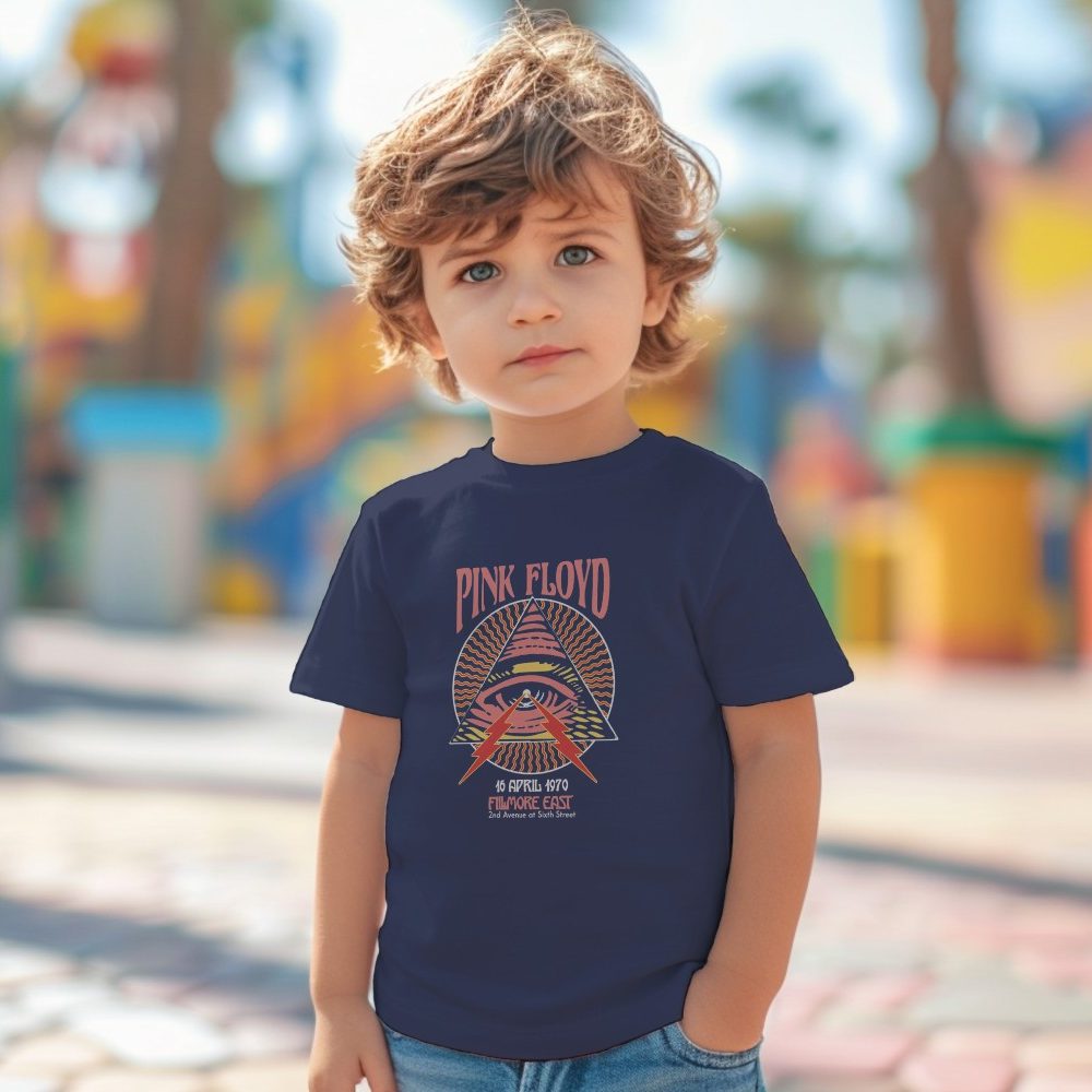 T-shirt coton bio Bébé PINK FLOYD Femme avec un design de Pink Floyd Fillmore East blanc