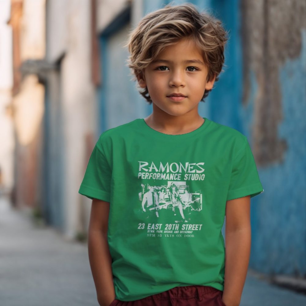 T-shirt Enfant Ramones avec un design de Ramones Performance Studio blanc