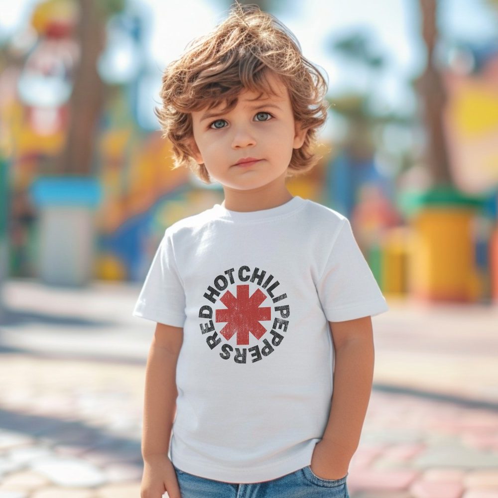 T-shirt coton bio Bébé Red Hot Chili Peppers avec un design de RHCP Used noir