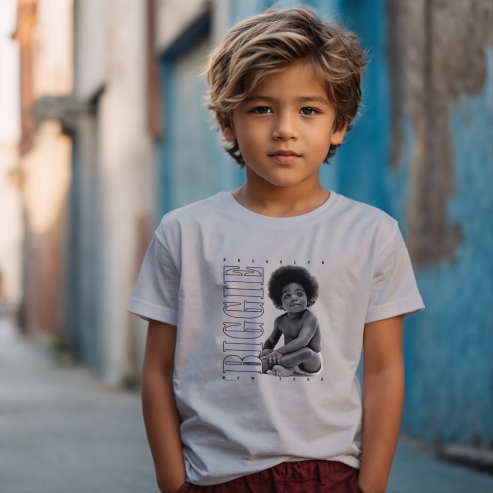 T-shirt Enfant The notorious B.I.G avec un design de The Notorious B.I.G. Baby gris