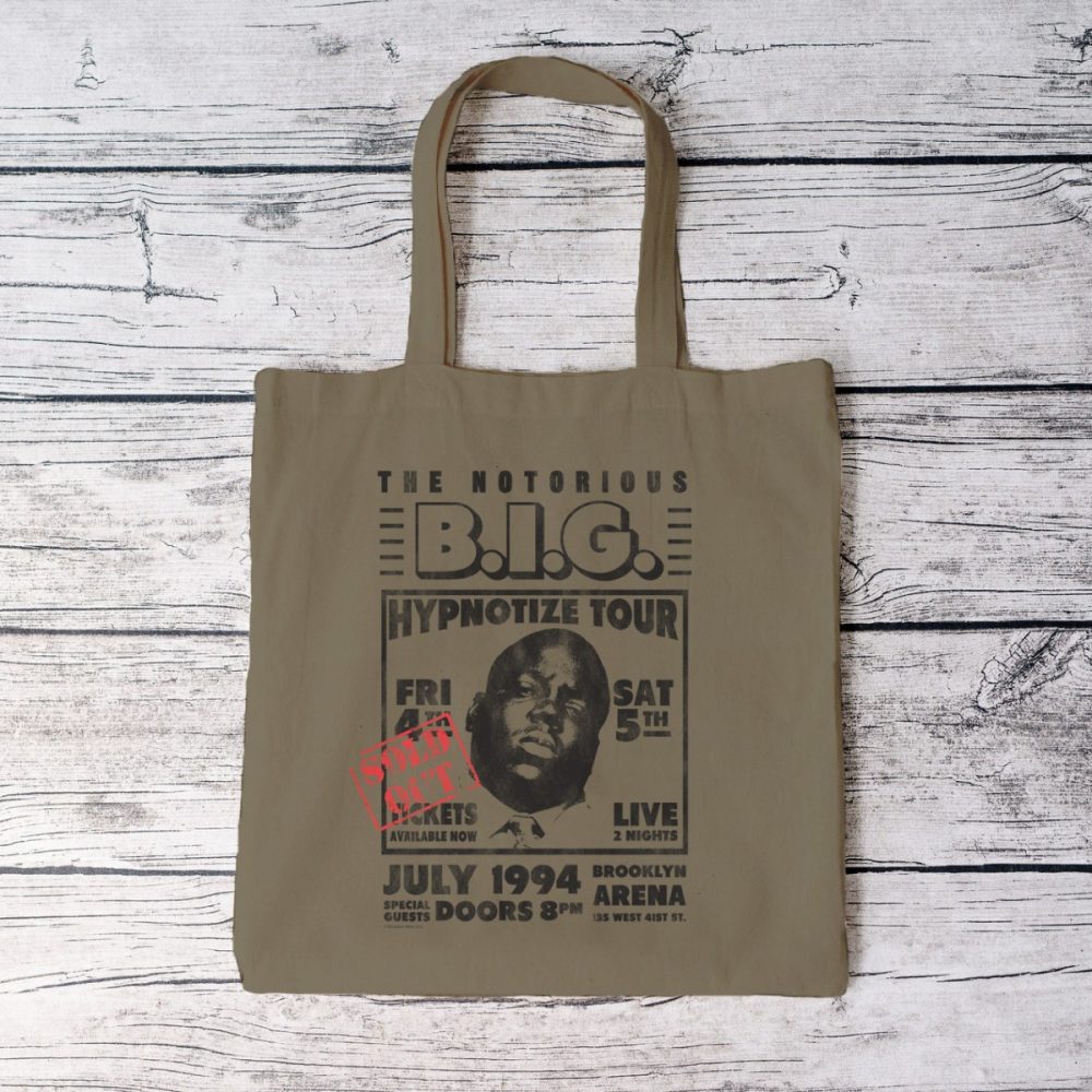 Tote bag coton bio The notorious B.I.G avec un design de The Notorious B.I.G. Hypnotize Tour noir