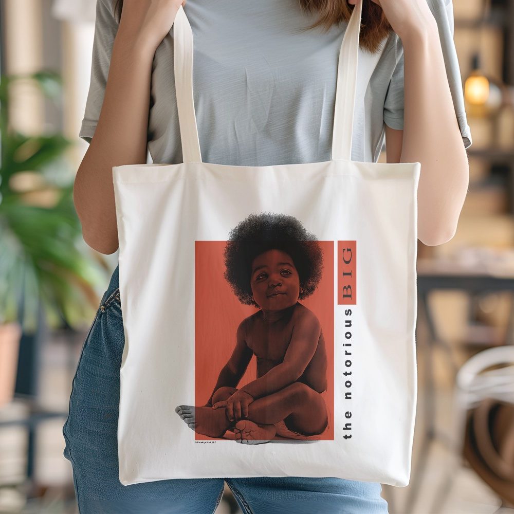 Tote bag coton bio The notorious B.I.G avec un design de The Notorious B.I.G. Baby orange