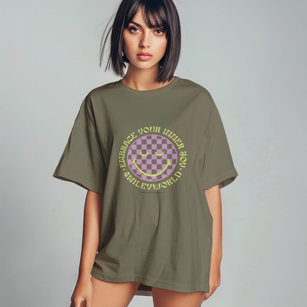 T-shirt oversize coton bio Femme Smiley World avec un design de Smiley World Embrace Your Inner Joy