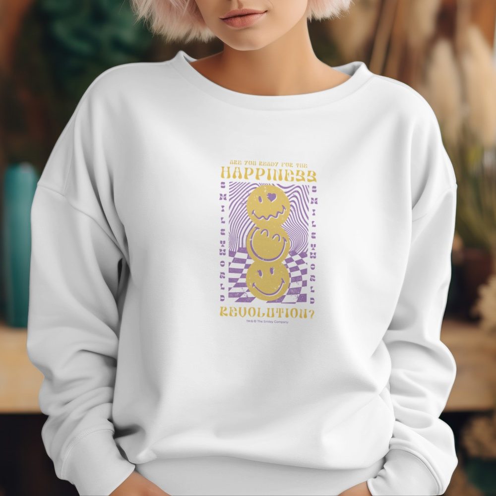 Sweat oversize coton bio Femme Smiley World avec un design de Smiley World Happiness Revolution