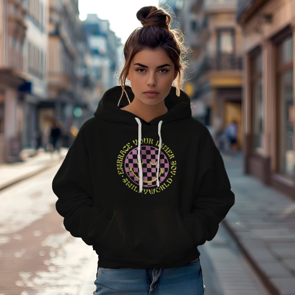 Sweat-shirt à capuche Femme Smiley World avec un design de Smiley World Embrace Your Inner Joy