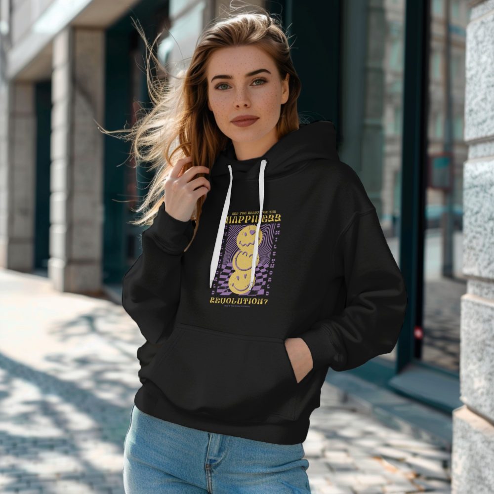 Sweat-shirt à capuche Femme Smiley World avec un design de Smiley World Happiness Revolution