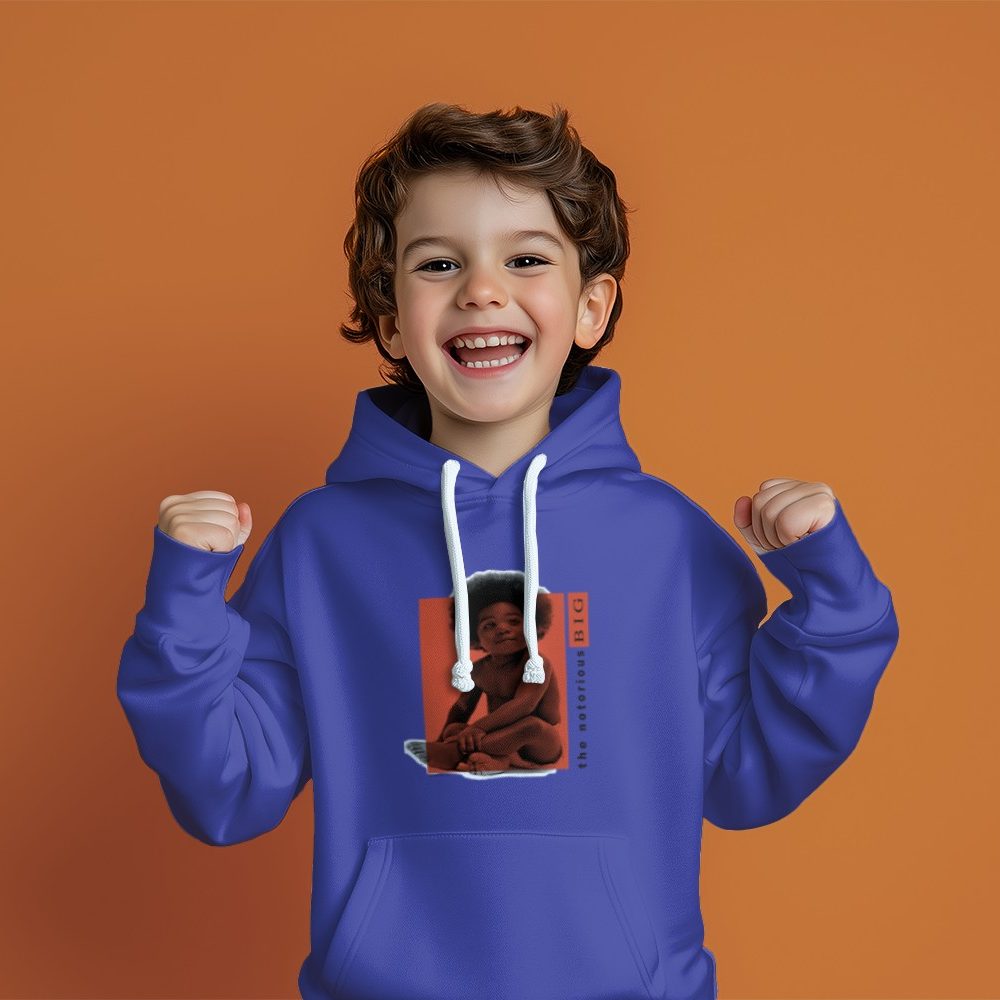 Pull à capuche Enfant The notorious B.I.G avec un design de The Notorious B.I.G. Baby orange