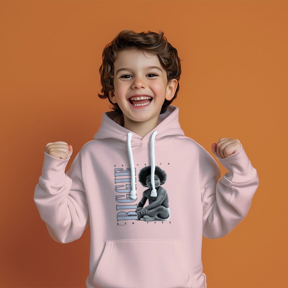 Pull à capuche Enfant The notorious B.I.G avec un design de The Notorious B.I.G. Baby gris