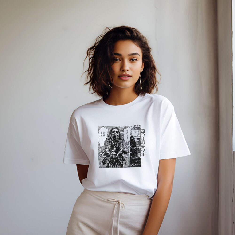 T-shirt oversize coton bio Femme Junji Ito Collection avec un design de Junji Ito Collection Crossroads