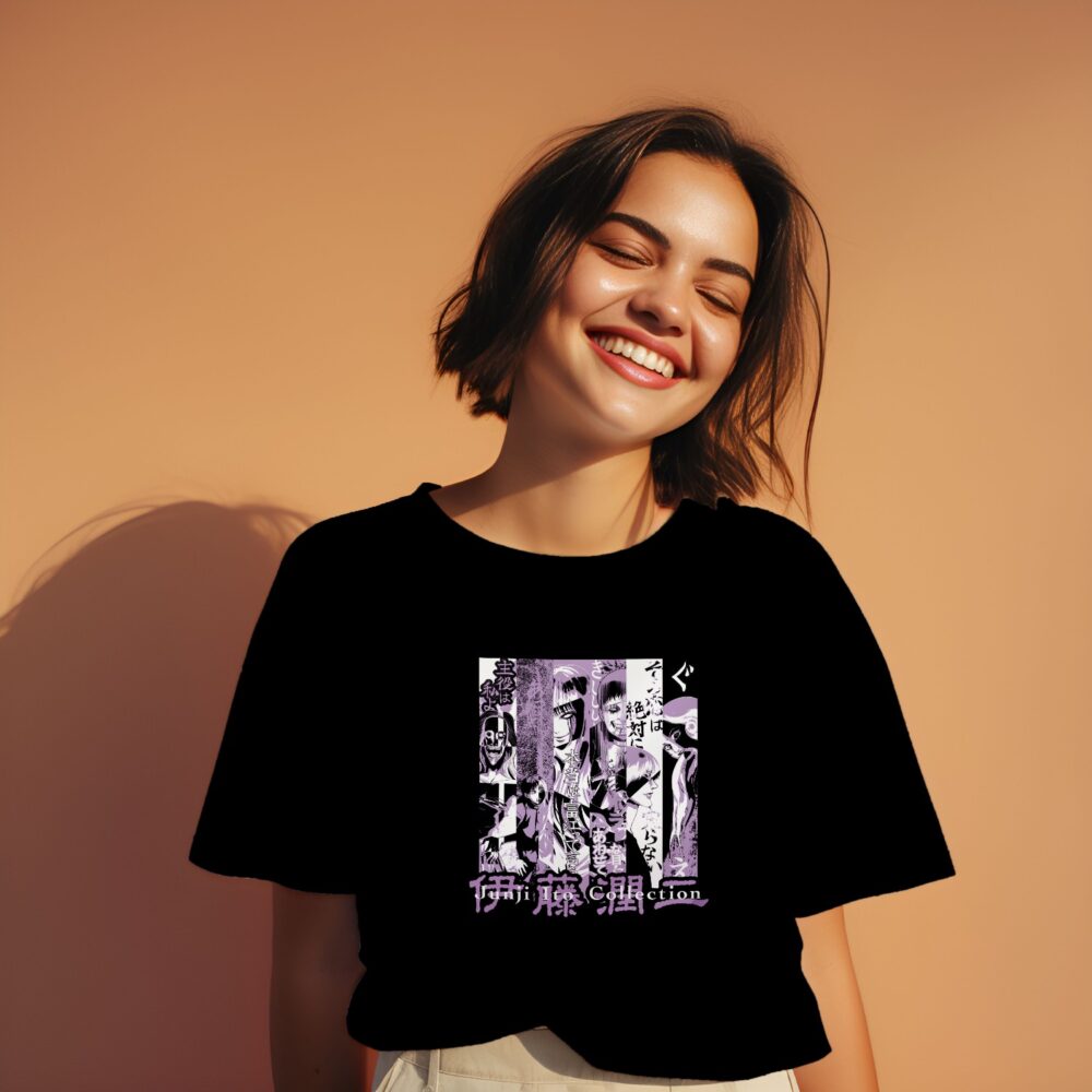 T-shirt oversize coton bio Femme Junji Ito Collection avec un design de Junji Ito Collection Purple