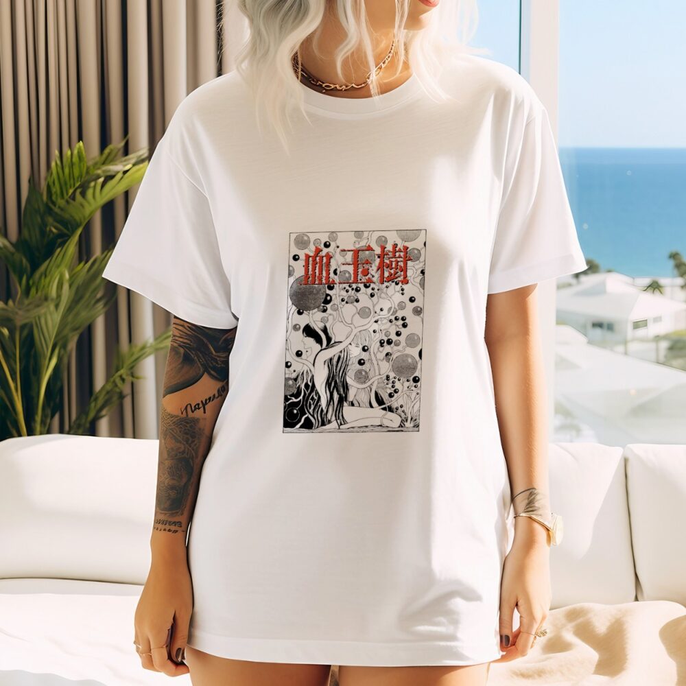 T-shirt oversize coton bio Femme Junji Ito Collection avec un design de Junji Ito Collection Bubbles