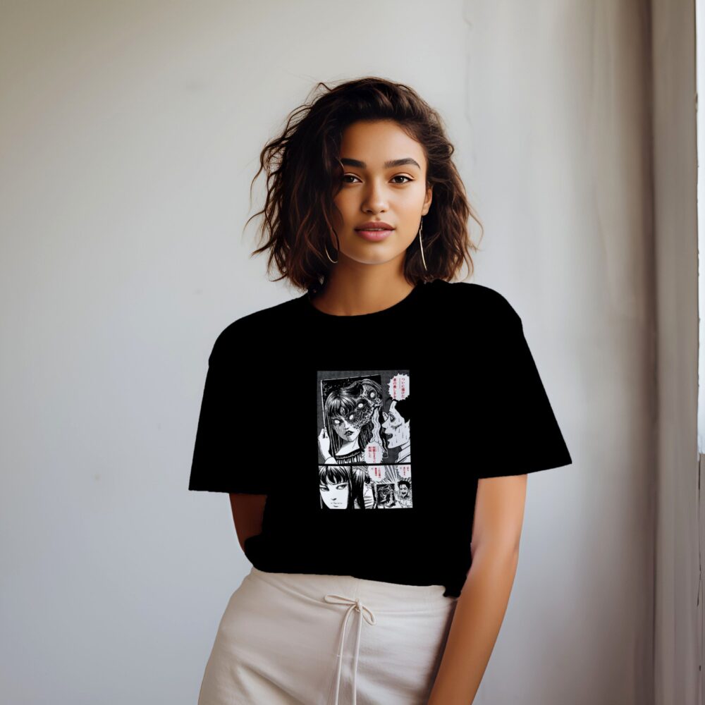 T-shirt oversize coton bio Femme Junji Ito Collection avec un design de Junji Ito Collection Portrait