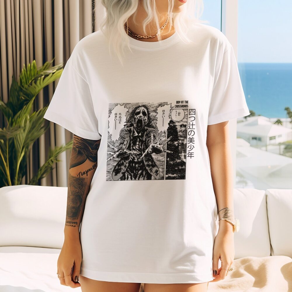 T-shirt oversize coton bio Femme Junji Ito Collection avec un design de Junji Ito Collection Crossroads