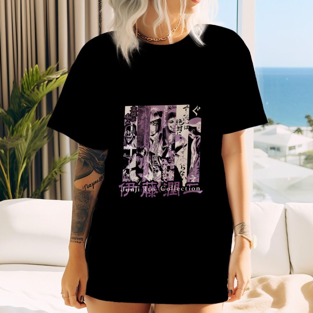 T-shirt oversize coton bio Femme Junji Ito Collection avec un design de Junji Ito Collection Purple