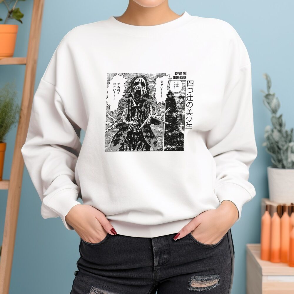 Sweat oversize coton bio Femme Junji Ito Collection avec un design de Junji Ito Collection Crossroads