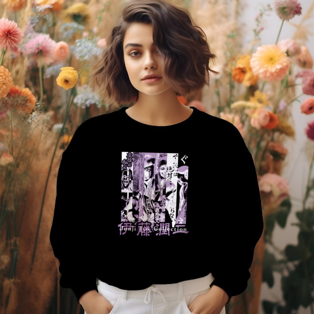 Sweat oversize coton bio Femme Junji Ito Collection avec un design de Junji Ito Collection Purple