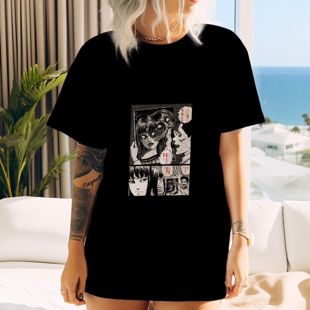 T-shirt oversize coton bio Femme Junji Ito Collection avec un design de Junji Ito Collection Portrait