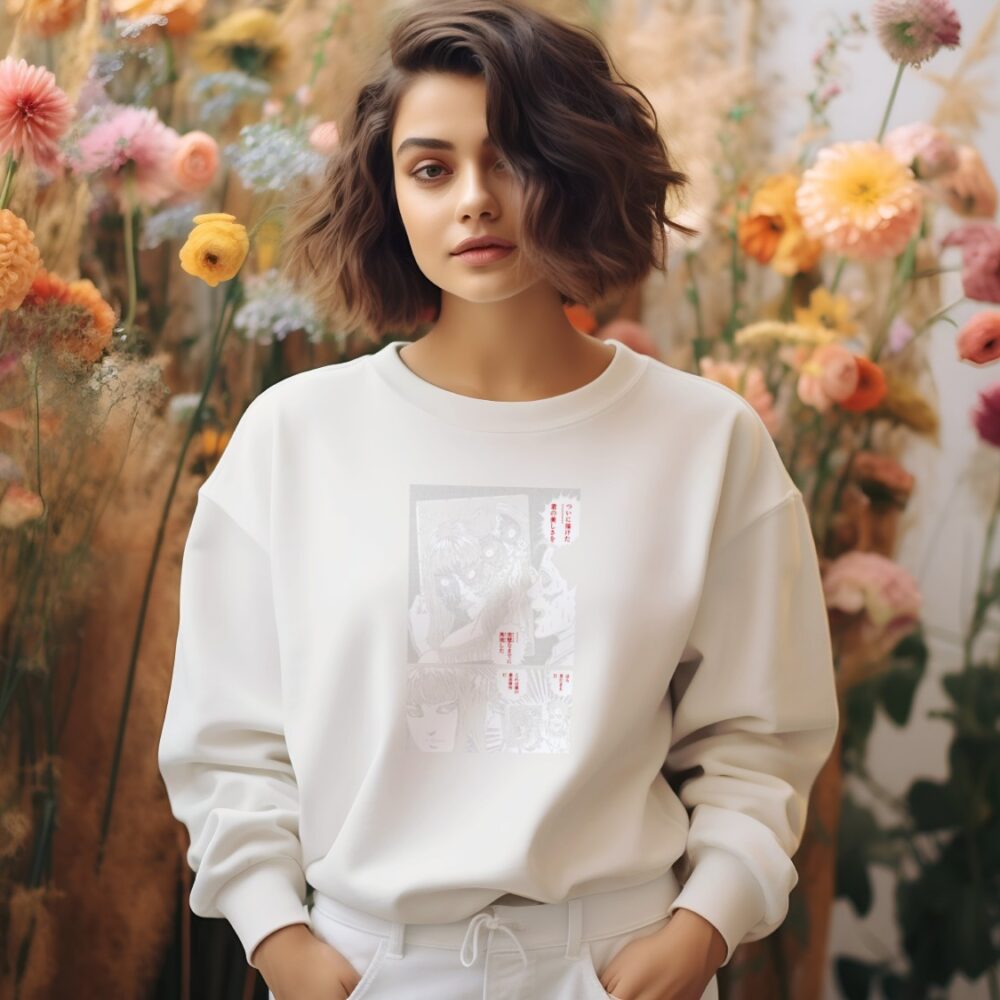 Sweat oversize coton bio Femme Junji Ito Collection avec un design de Junji Ito Collection Portrait