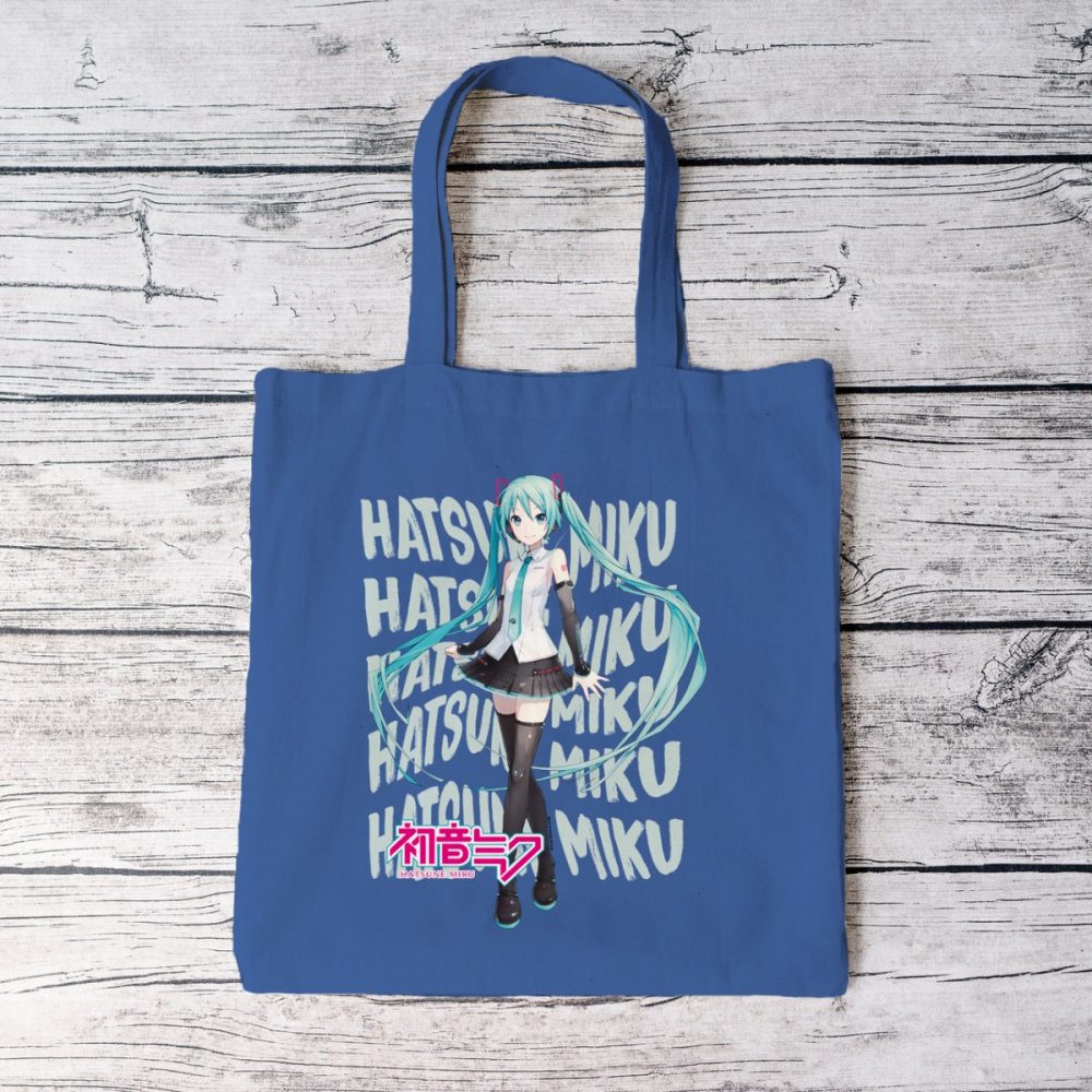 Tote bag coton bio Hatsune Miku avec un design de Hatsune Miku Text