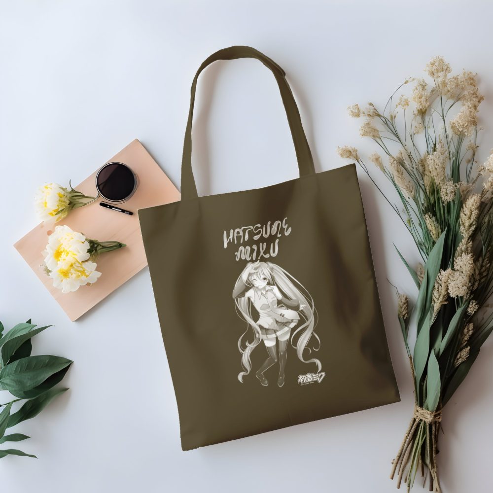 Tote bag coton bio Hatsune Miku avec un design de Hatsune Miku White Art