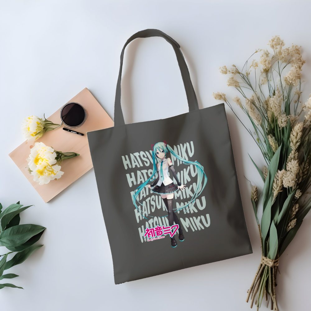 Tote bag coton bio Hatsune Miku avec un design de Hatsune Miku Text
