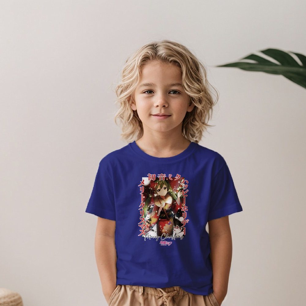 T-shirt Enfant Hatsune Miku avec un design de Hatsune Miku Christmas