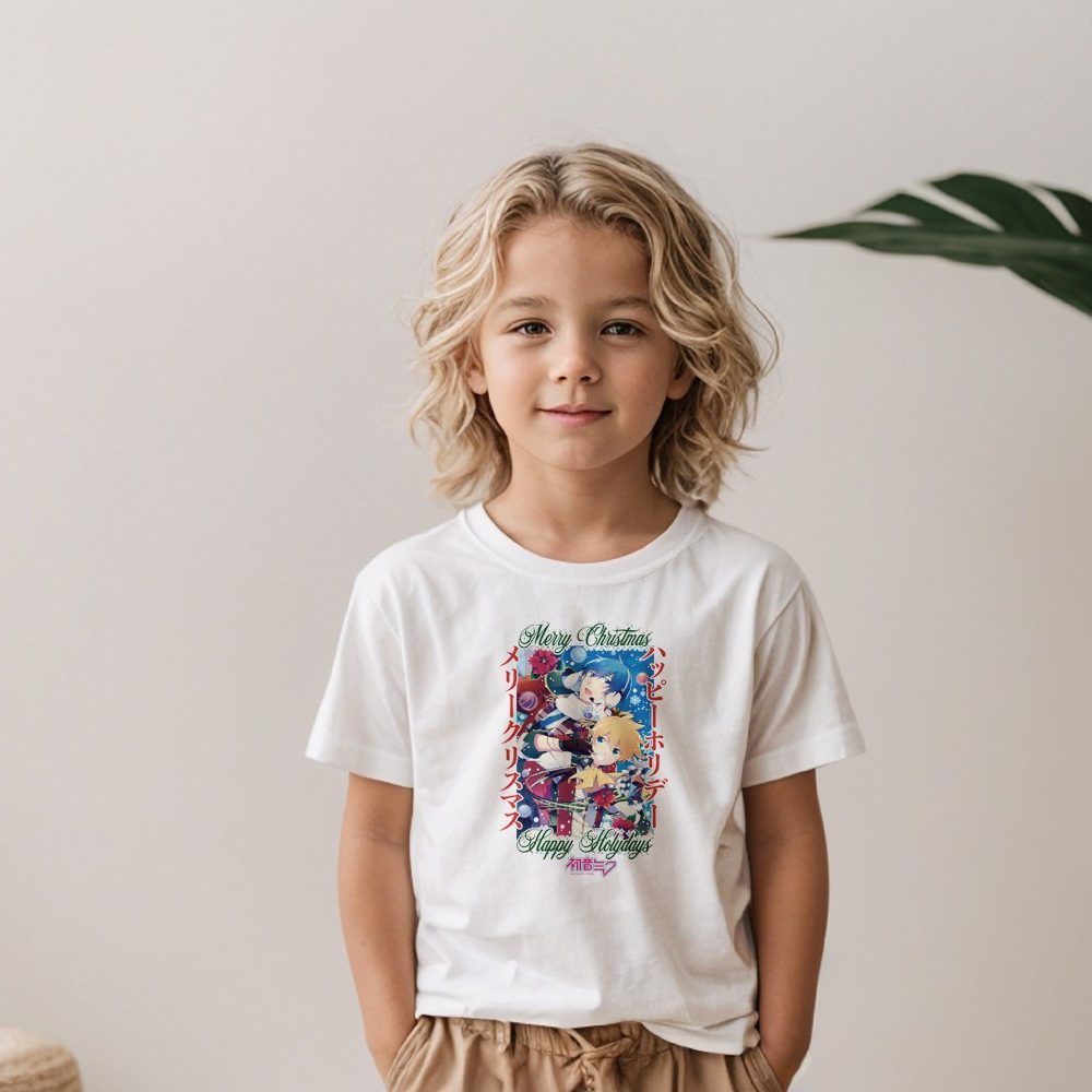 T-shirt Enfant Hatsune Miku avec un design de Hatsune Miku Christmas Holidays