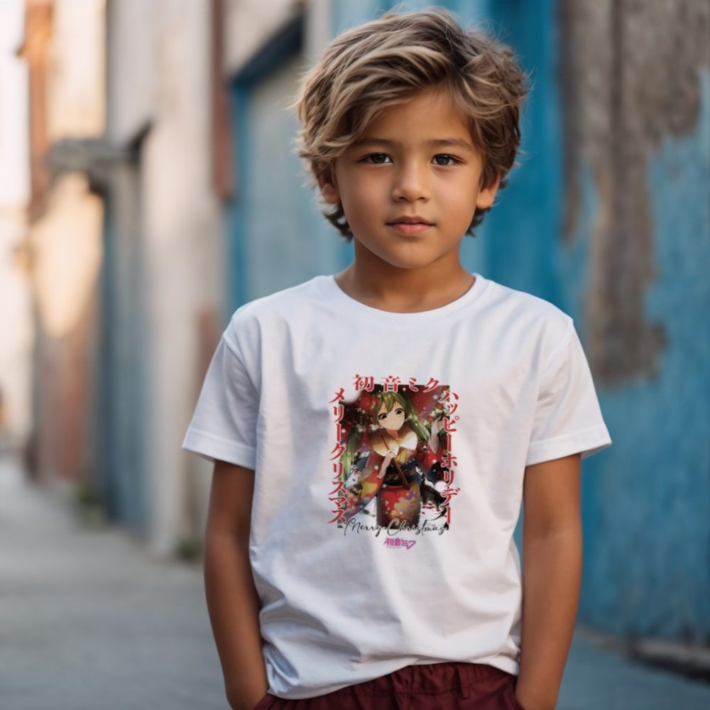 T-shirt Enfant Hatsune Miku avec un design de Hatsune Miku Christmas