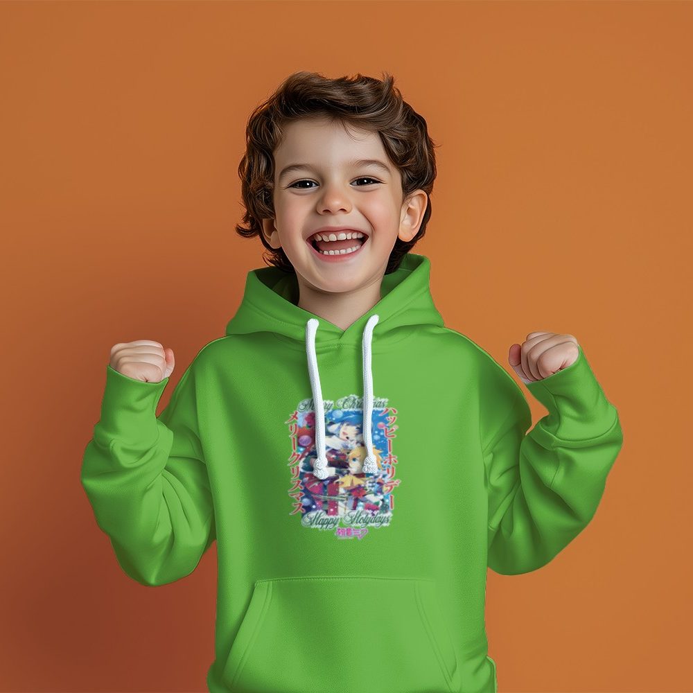 Pull à capuche Enfant Hatsune Miku avec un design de Hatsune Miku Christmas Holidays