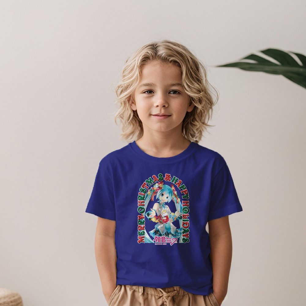T-shirt Enfant Hatsune Miku avec un design de Hatsune Miku Merry Christmas