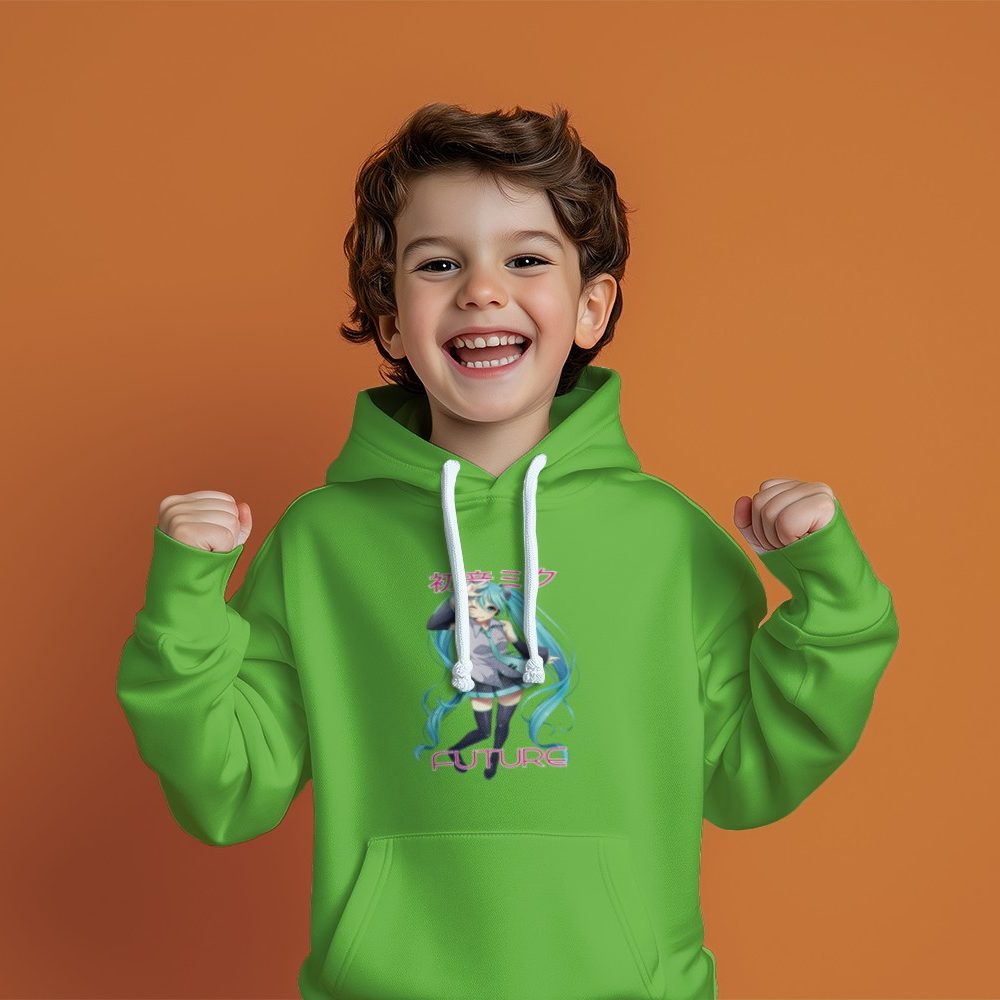 Pull à capuche Enfant Hatsune Miku avec un design de Hatsune Miku Future