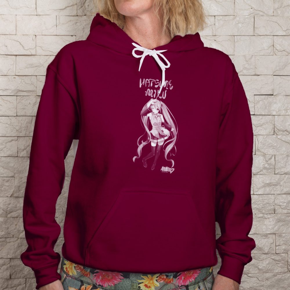 Sweat-shirt à capuche Femme Hatsune Miku avec un design de Hatsune Miku White Art