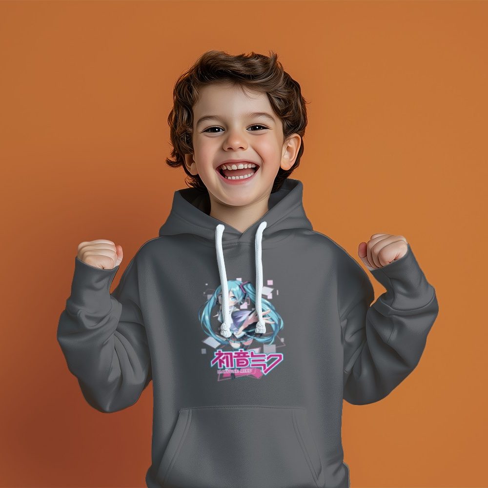 Pull à capuche Enfant Hatsune Miku avec un design de Hatsune Miku Losanges