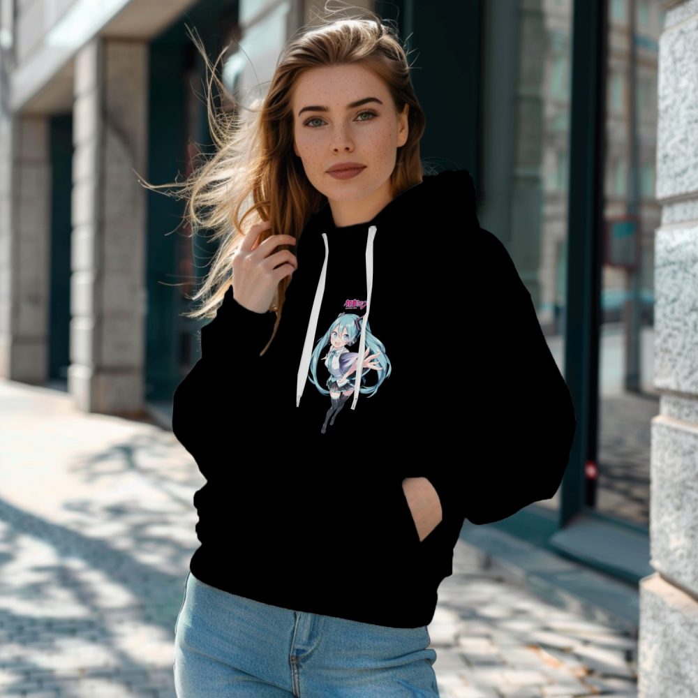 Sweat-shirt à capuche Femme Hatsune Miku avec un design de Hatsune Miku Vedette couleur